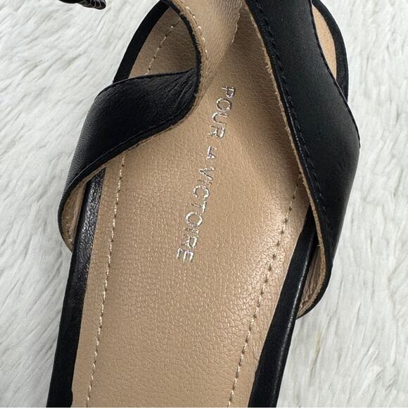 POUR LA VICTOIRE ANTHRO / Hazel black braided ankle strap heeled sandals / 10 - Picture 8 of 11